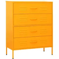 vidaXL Ladekast 80x35x101,5 cm staal mosterdgeel