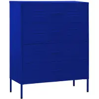 vidaXL Kommode, marineblauw, 80x35x101,5 cm, staal