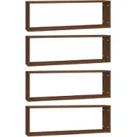vidaXL Wandschappen kubus 4 st 80x15x26,5 cm hout bruin eikenkleur
