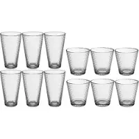 Secret De Gourmet Set 12x stuks Benit-serie water/drink glazen 250 en 340 ml van glas - Drinkglazen
