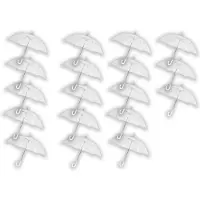Merkloos 18 stuks Paraplu transparant plastic paraplu's 100 cm - doorzichtige paraplu - trouwparaplu - bruidsparaplu - stijlvol -