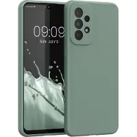 Kwmobile telefoonhoesje geschikt voor Samsung Galaxy A33 5G - Hoesje met siliconen coating - Smartphone case in Regenwashed groen