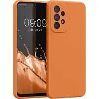 Kwmobile telefoonhoesje geschikt voor Samsung Galaxy A33 5G - Hoesje met siliconen coating - Smartphone case in warme abrikoos