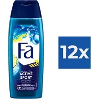 Fa Men - Douchegel - Active Sport - Verfrissend - Green Citrus - 250 ml - Voordeelverpakking - 12 stuks