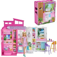 Barbie - Getaway Doll House & Doll (HRJ77)