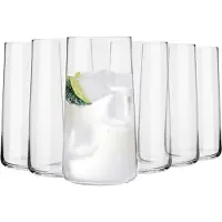 Krosno Waterglazen - longdrinkglazen | Set van 6 | 540 ML | Perfect voor thuis, restaurants en feestjes | Vaatwasmachine- en magnetronbestendig