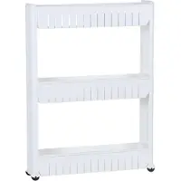 Intirilife beweegbare keukentrolley nis plank opslag rack wagen keuken houder kruidenrek rolling keukenplank in wit