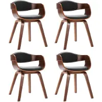 vidaXL Eetkamerstoelen 4 st gebogen hout en kunstleer