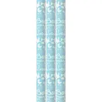Benza cadeaupapier - Inpakpapier voor geboorte jongen Babyshower - 200 x 70 cm - 3 rollen