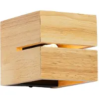 QAZQA Landelijke wandlamp eiken hout 9,7 cm - Transfer Groove