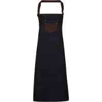 Premier Division waxed-look denim schort, Indigo/Brown Denim