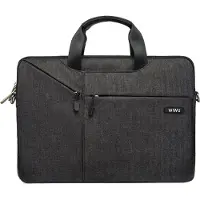 Wiwu Laptoptas 15.6 Inch - Laptophoes Met Ritssluiting - Fonu Sleeve Alle Merken - Tas Alle Laptops Tot 15.6 Inch - Met Schouderriem - Zakelijke Laptoptas - Veel Opbergvakken - Laptopsleeve - Zwart