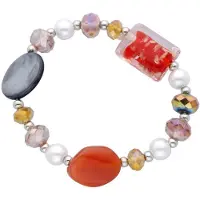 Behave - elastische armband - multikleur natuurmix - boho accent