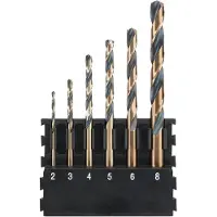 DeWalt Accessoires Houder + Black & Gold ronde schacht metaalboren | 6 stuks | 2 mm, 3 mm, 4 mm, 5 mm, 6 mm, 8 mm - DT70828-QZ