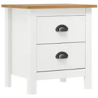 vidaXL Nachtkastje Hill 46x35x49,5 cm massief grenenhout wit
