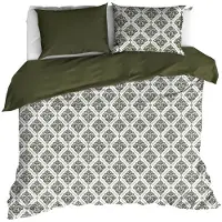 De Witte Lietaer Dekbedovertrek Byzantine Winter Moss Satijn-240 x 200 / 220 cm | Lits-Jumeaux