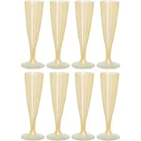 Excellent houseware EH Prosecco/champagneglazen - 16x - geel - kunststof - 130 ml - herbruikbaar - Champagneglazen