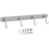 Intirilife roestvrijstalen kapstok model c - 4 haken - jashaken in 5 verschillende designs kledinghaken garderobe