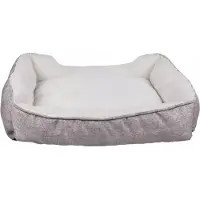 Intirilife fluffy pluche huisdierbed in grijs - 50 x 40 x 13 cm - zacht antislip hondenbed kattenbed