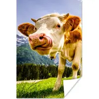 PosterMonkey Poster Koeien - Bergen - Gras - Landschap - Alpen - 40x60 cm