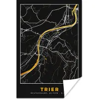 PosterMonkey Poster Plattegrond – Trier – Goud – Stadskaart – Kaart - Duitsland - 60x90 cm