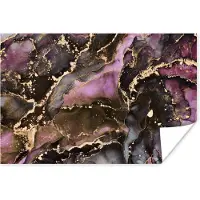 PosterMonkey Poster Marmer - Gold - Steen - Abstract - 60x40 cm
