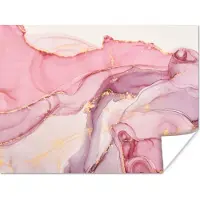 PosterMonkey Poster Goud - Marmer - Roze - 160x120 cm XXL