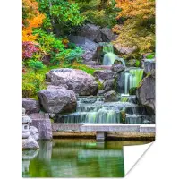 PosterMonkey Poster Stenen - Water - Bomen - Japans - Botanisch - 30x40 cm