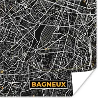 PosterMonkey Poster Frankrijk - Stadskaart - Bagneux - Plattegrond - Kaart - 100x100 cm XXL