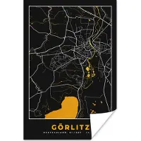 PosterMonkey Poster Plattegrond – Görlitz – Goud – Stadskaart – Kaart - Duitsland - 20x30 cm