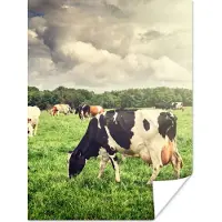PosterMonkey Poster Koeien - Weiland - Natuur - Dieren - Landschap - 120x160 cm XXL