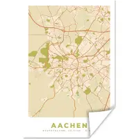 PosterMonkey Poster Kaart - Vintage - Aachen - Plattegrond - Stadskaart - 40x60 cm