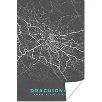 PosterMonkey Poster Draguignan - Kaart - Stadskaart - Kaart - Frankrijk - 60x90 cm - Plattegrond