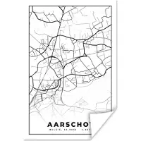 PosterMonkey Poster Stadskaart – Zwart Wit - Kaart – Aarschot – België – Plattegrond - 60x90 cm