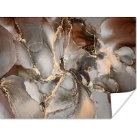 PosterMonkey Poster Grijs - Goud - Marmer - Marmerlook - 80x60 cm