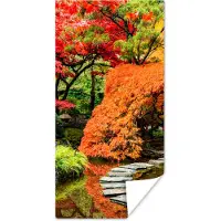 PosterMonkey Poster Bomen - Japans - Stenen - Pad - Natuur - 40x80 cm