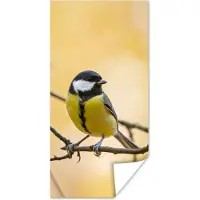 PosterMonkey Poster Koolmees - Tak - Vogel - Dieren - 75x150 cm