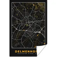 PosterMonkey Poster Delmenhorst - Goud - Stadskaart - Plattegrond - Kaart - Duitsland - 40x60 cm