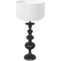 Steinhauer Klassieke schemerlamp Lyons C met witte linnen kap