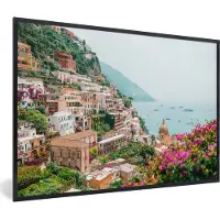 PosterMonkey Fotolijst incl. Poster - Berg - Water - Stad - 120x80 cm - Posterlijst
