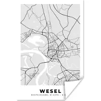 PosterMonkey Poster Duitlsand - Wesel - Plattegrond - Stadskaart - Kaart - 60x90 cm