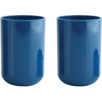 Spirella Drinkbeker/limonadebeker - 4x - PS kunststof - donkerblauw - 490 ml - Bekers
