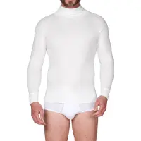 Beeren Heren Thermo Colshirt - Lange mouwen - Warm thermoshirt hoge hals - Wit / XL