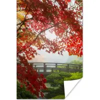 PosterMonkey Poster Japanse esdoorn - Bomen - Brug - Natuur - Japans - 20x30 cm
