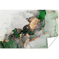 PosterMonkey Poster Marmer - Goud - Groen - Luxe - 180x120 cm XXL