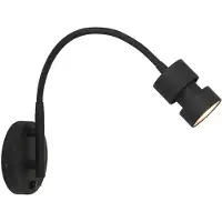 Steinhauer Wandlamp Natasja LED 3094ZW Zwart - Draaibaar en kantelbaar, inclusief GU10 lichtbron, gemaakt van kunststof en metaal -