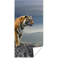 PosterMonkey Poster Tijger - Berg - Natuur - Landschap - 60x120 cm