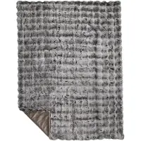 Mars & More plaid teddy bobbel grijs 130x170cm