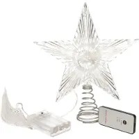 Luca Lighting Kerstboom ster piek/topper met LED verlichting H25 x D17 cm - kerstboompieken