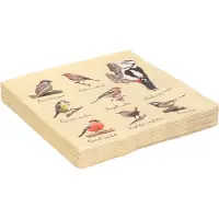 Esschert Design Servetten met vogels print - 60x - papier - 33 x 33 cm - tuinvogels - 3 laags